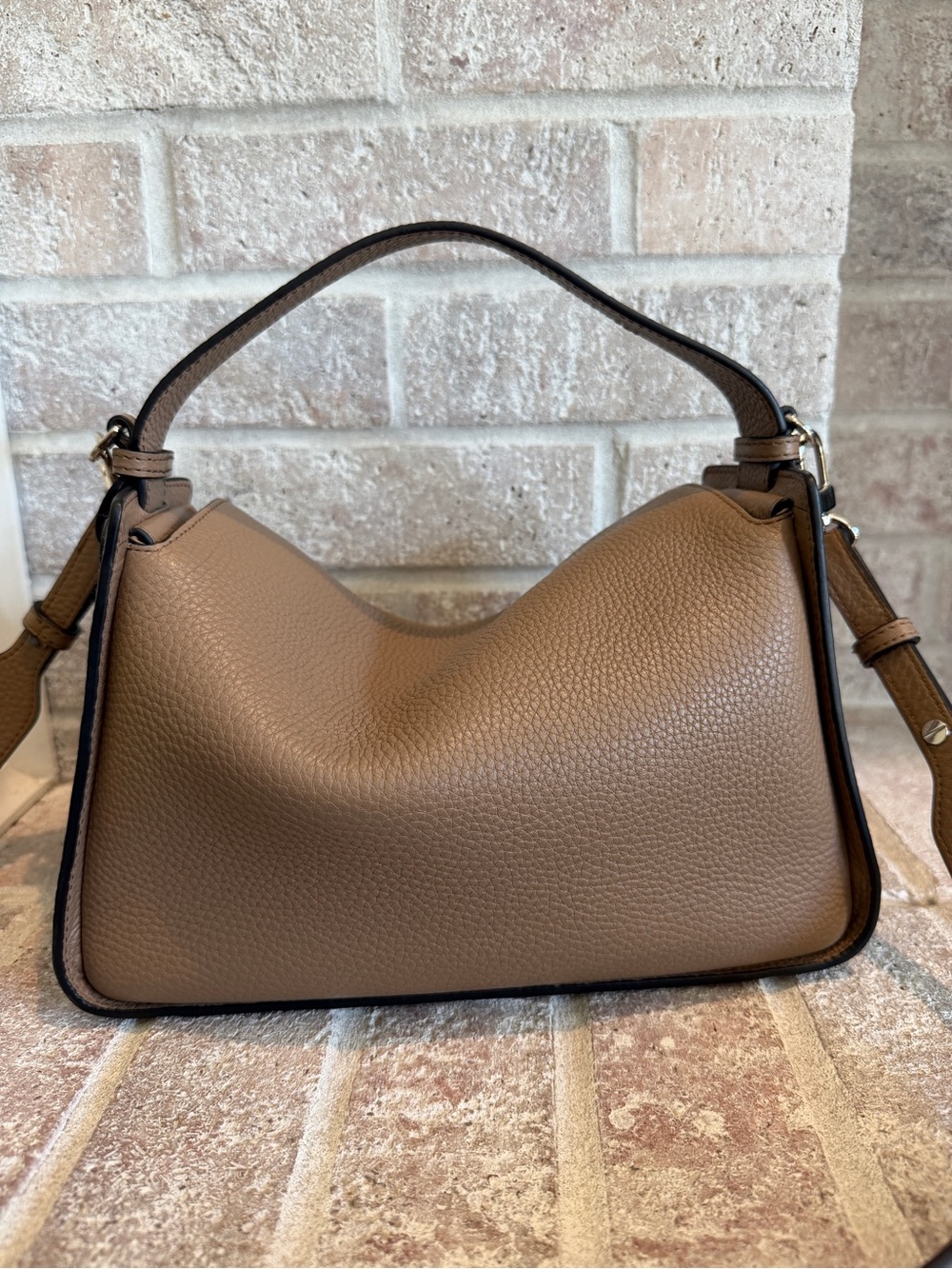 The Horse Clementine — Taupe Pebbled Leather Shoulder Bag - Picture 2 of 4